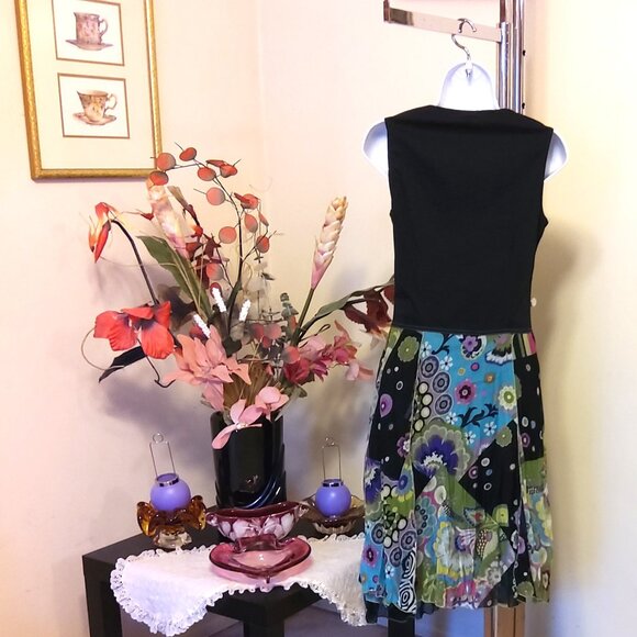 NWT DOLCEZZA Women's Unique Designed Quality Black Summer Maxi Dress Size S 6 - Picture 8 of 9